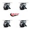 Service Caster Low Profile Thermoplastic 2'' Dual Wheel Top Plate Swvl Caster with Brake Set, 4PK SCC-DW04S21316-TPRS-SLB-4 - alternate 4